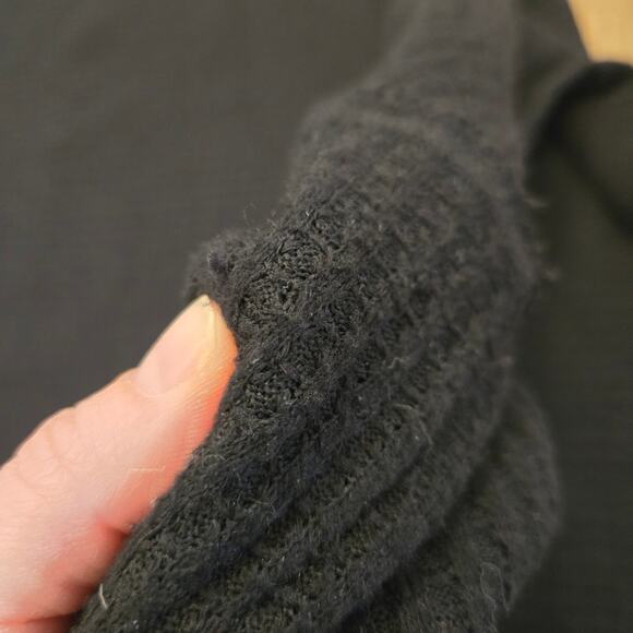 We the Free People Kitty Sz L Thermal Mock Cowl Neck Tunic Pullover Black - Picture 12 of 12